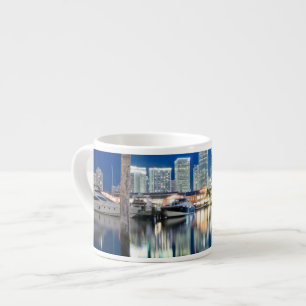 View of skyline with reflection in water, Miami Espresso Cup