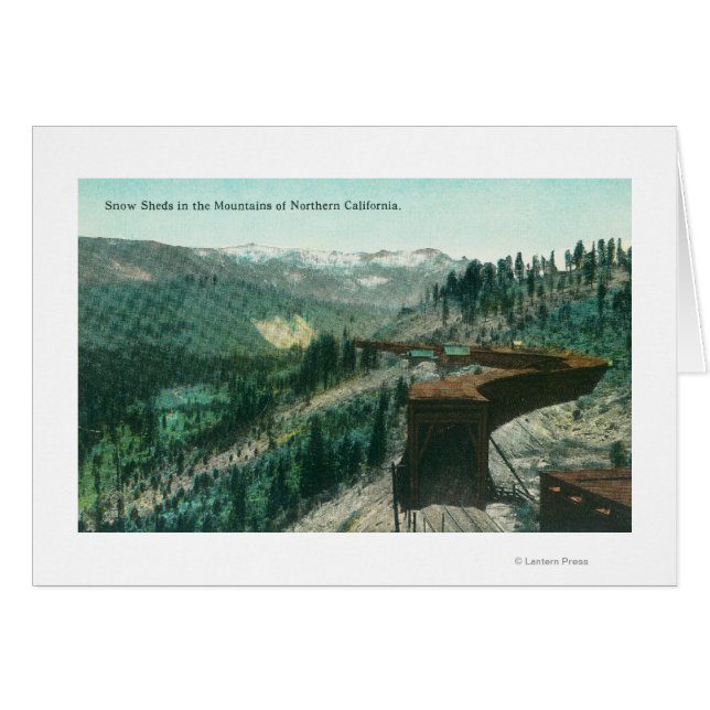 View of Snow Sheds over Train Tracks in Mountain (Front Horizontal)