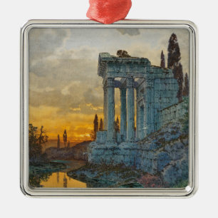 View of Southern Italy with Ancient Roman Ruins Metal Ornament