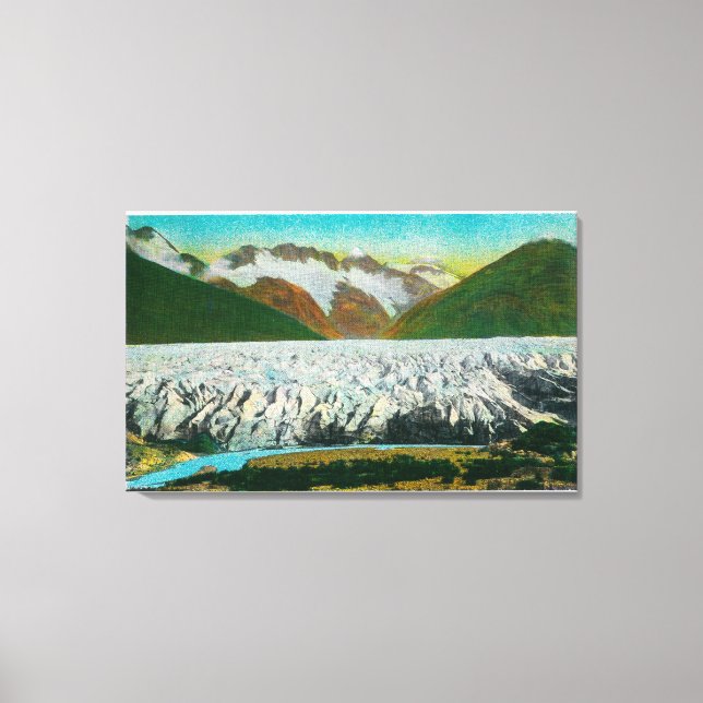 View of Spencer Glacier, Near Seward, Alaska Canvas Print (Front)