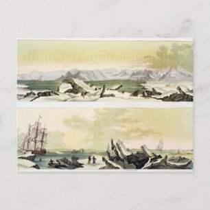 View of Spitsbergen with 'The Dorothea' (colour en Postcard