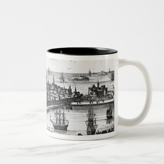View of St. Malo Two-Tone Coffee Mug (Right)