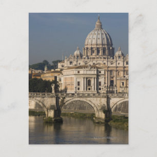 View of St Peter's with the Ponte sant' Angelo Postcard
