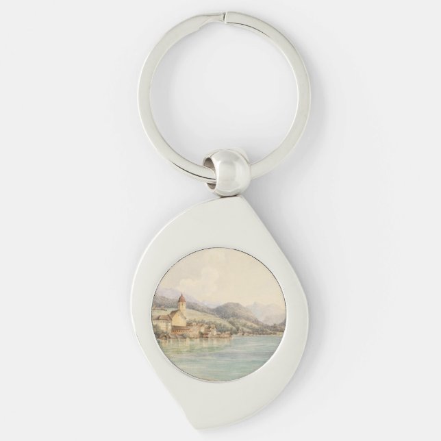 View of St. Wolfgang on Lake Wolfgang Carl Lafite Keychain (Front)