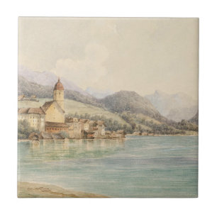 View of St. Wolfgang on Lake Wolfgang Carl Lafite Tile