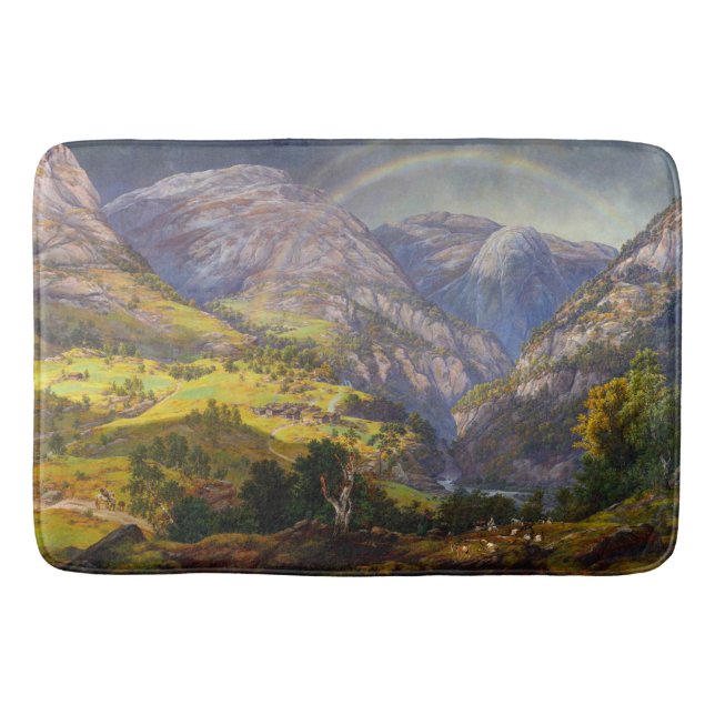 View of Stalheim in Norway (Johan Christian Dahl) Bath Mat (Front)