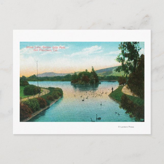 View of Stowe Lake at Golden Gate Park Postcard (Front)