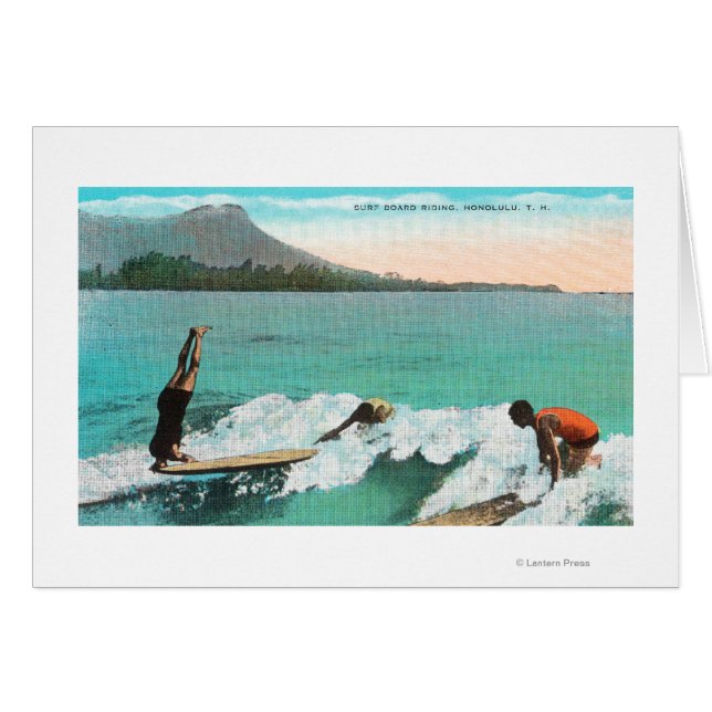 View of Surfers Board Riding, One Taking a (Front Horizontal)