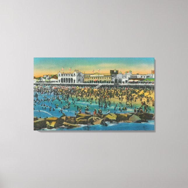 View of Swimmers at the Washington Baths Canvas Print (Front)