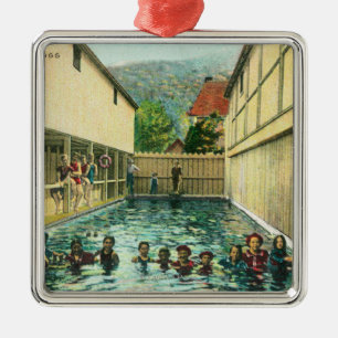 View of Swimmers in the Baths Metal Ornament