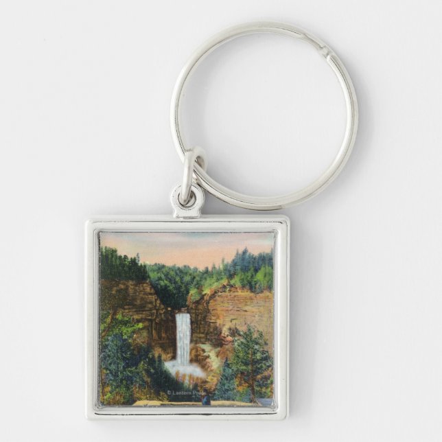 View of Taughannock Falls # 2 Keychain (Front)
