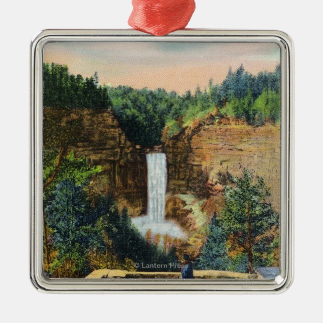 View of Taughannock Falls # 2 Metal Ornament (Front)