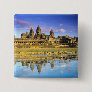View Of Temple From Front 2 Inch Square Button