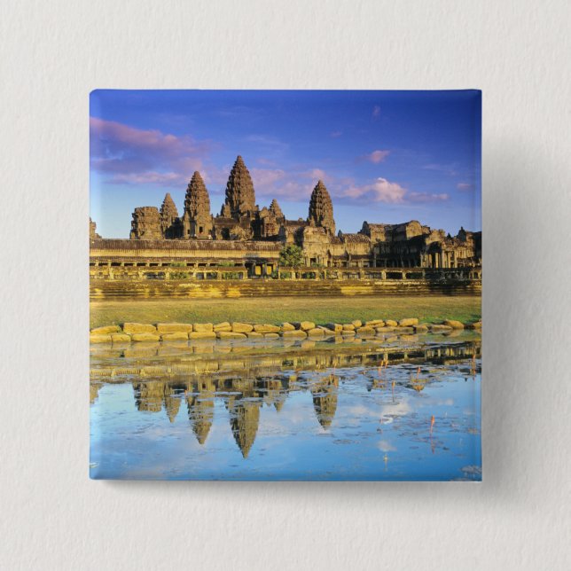 View Of Temple From Front 2 Inch Square Button (Front)