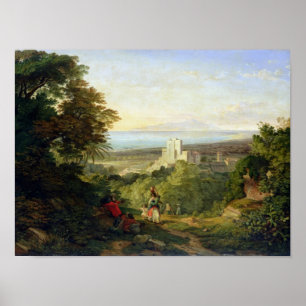 View of Terracina and Monte Circeo, 1833 Poster