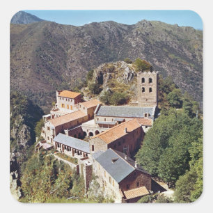 View of the Abbey of St. Martin du Canigou Square Sticker