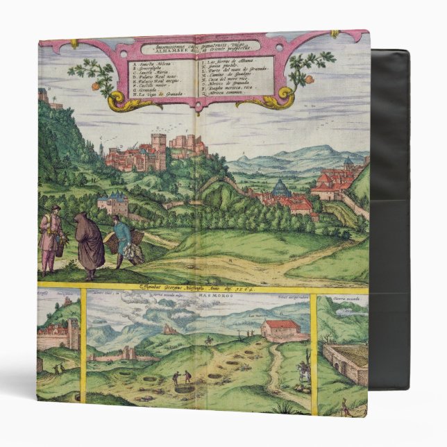 View of the Alhambra, from 'Civitates Orbis Terrar Binder (Front/Inside)