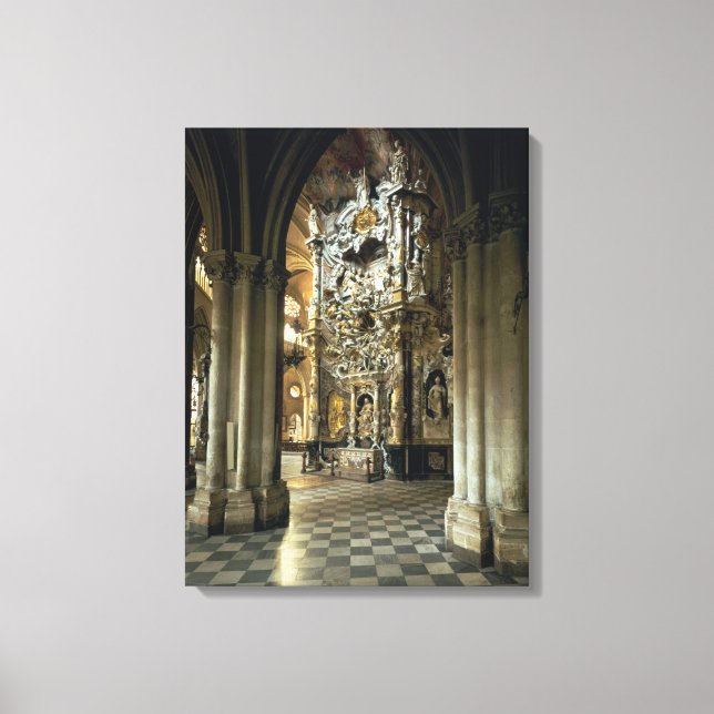 View of the altar and the 'Transparente', c.1720 Canvas Print (Front)