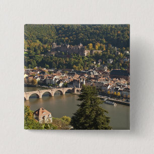 View of the Alte Brucke or Old Bridge 2 Inch Square Button