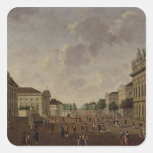 View of the armoury and Unter den Linden Street Square Sticker