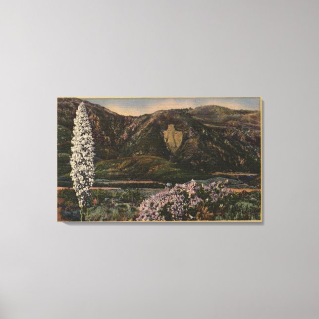 View of the Arrowhead - San Bernardino Mts., CA Canvas Print (Front)