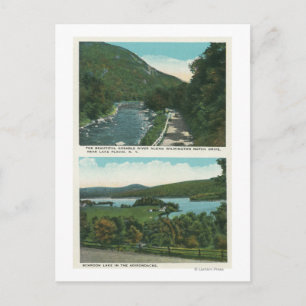View of the Ausable River and Schroon Lake Postcard