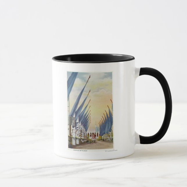 View of the Avenue of Flags, 1934 World's Fair Mug (Right)