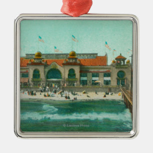 View of the Bathing Pavilion and Electric Pier Metal Ornament