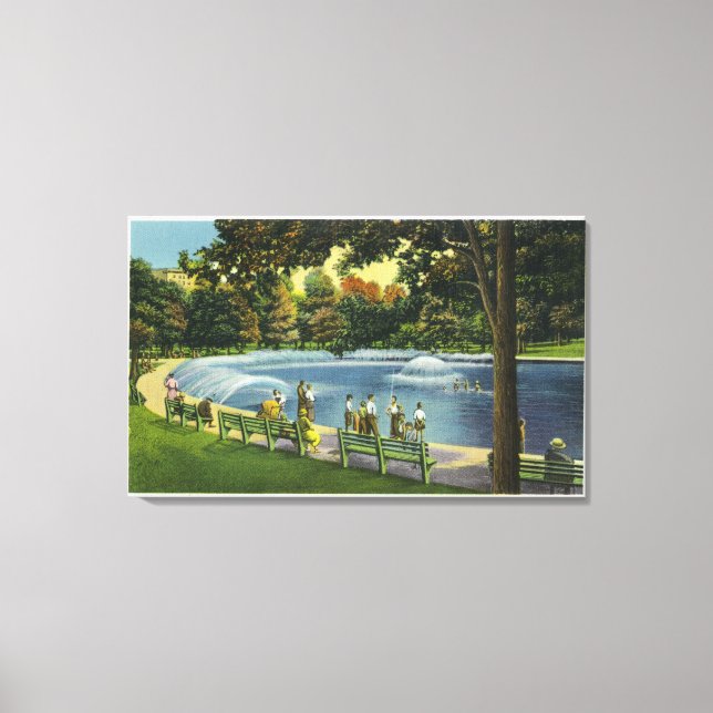 View of the Boston Common Frog Pond Canvas Print (Front)