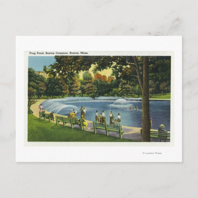 View of the Boston Common Frog Pond Postcard (Front)