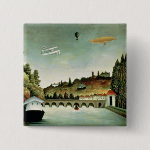 View of the Bridge at Sevres 2 Inch Square Button