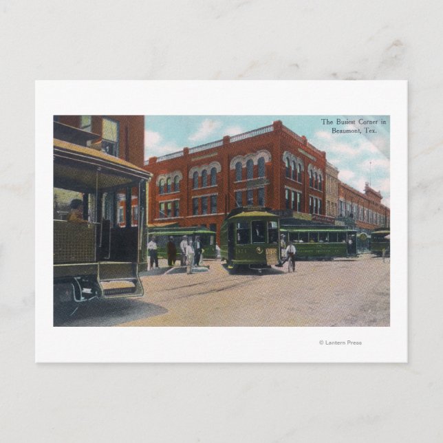 View of the Busiest CornerBeaumont, TX Postcard (Front)