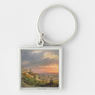 View of the Butte Montmartre, c.1830 Keychain