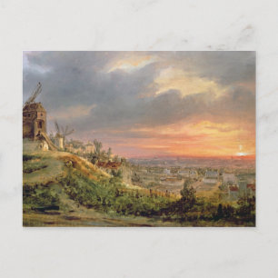 View of the Butte Montmartre, c.1830 Postcard