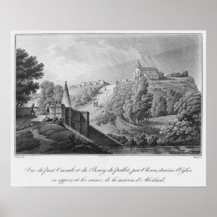 View of the Cacault bridge and village of Poster