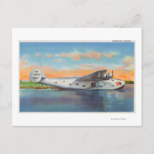 View of the California Clipper Plane Postcard