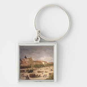 View of the Calle de Alcala, Madrid (oil on canvas Keychain