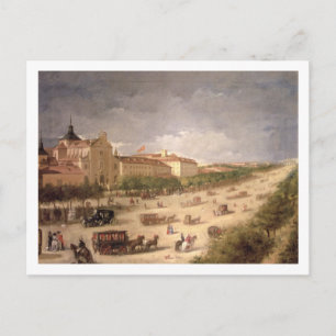 View of the Calle de Alcala, Madrid (oil on canvas Postcard