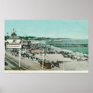 View of the Casino, Beach, and Pier Poster