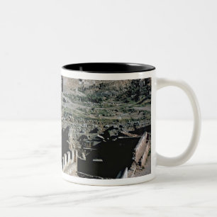 View of the castle, 8th-12th century Two-Tone coffee mug