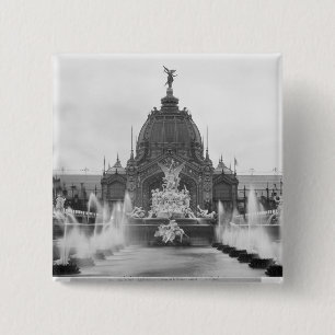 View of the Central Dome and the Fountain 2 Inch Square Button