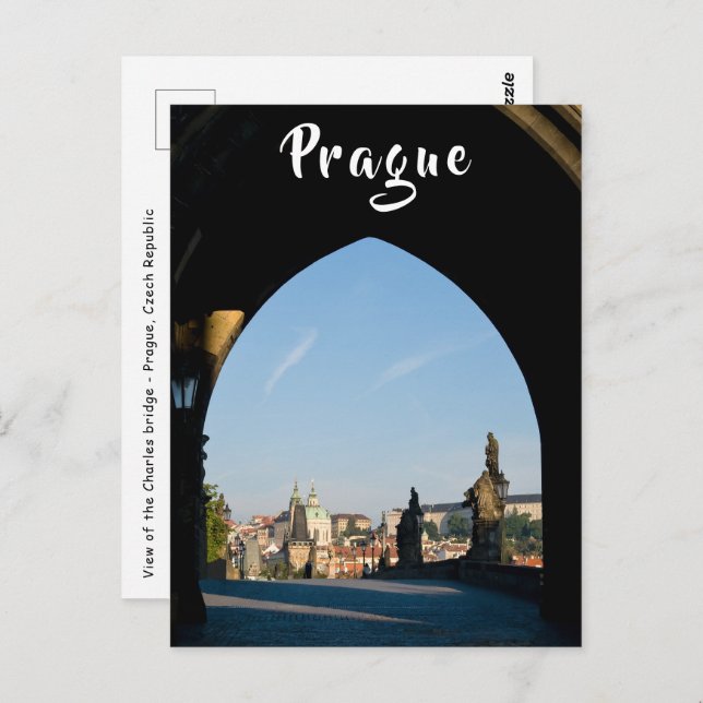 View of the Charles bridge in Prague Postcard (Front/Back)