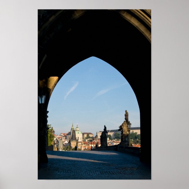 View of the Charles bridge in Prague Poster (Front)