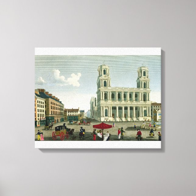 View of the Church of Saint-Sulpice Canvas Print (Front)