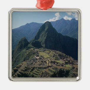 View of the citadel at Machu Picchu Metal Ornament
