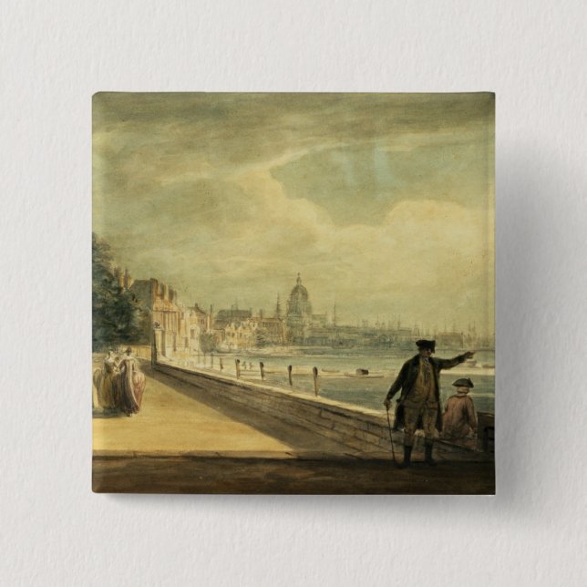 View of the City 2 Inch Square Button (Front)