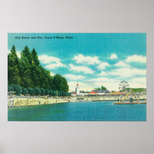 View of the City Beach and Pier Poster