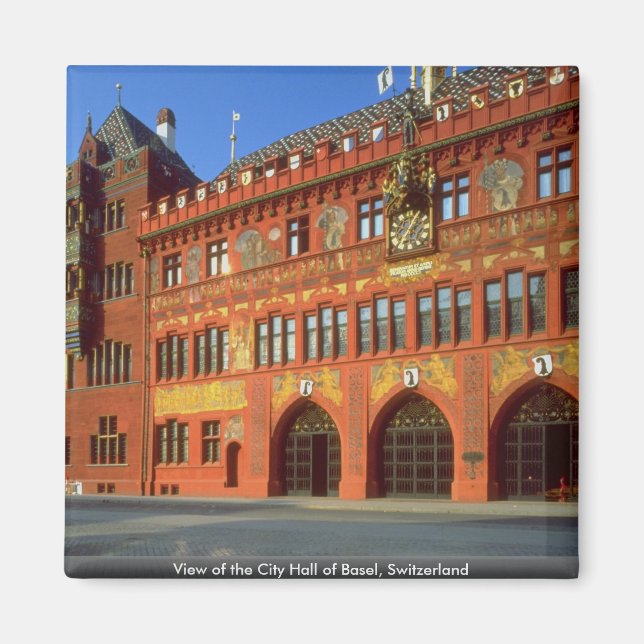 View of the City Hall of Basel, Switzerland Magnet (Front)