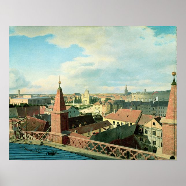 View of the city of Berlin with Altes Museum Poster (Front)