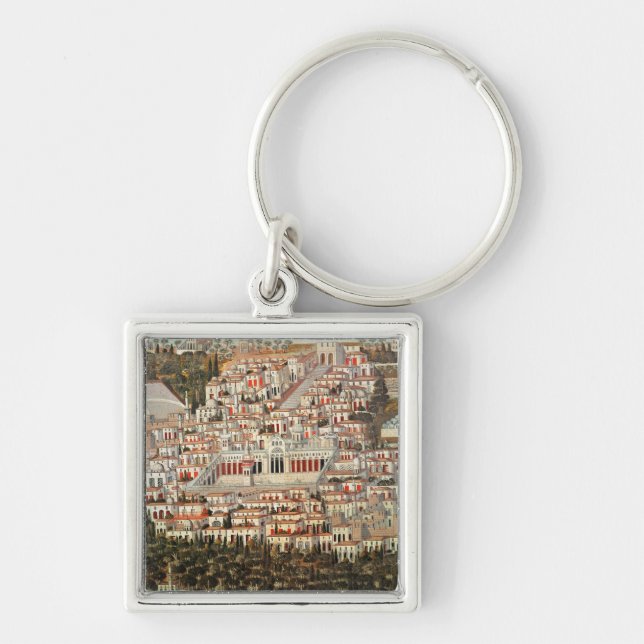 View of the city of Damascus Keychain (Front)